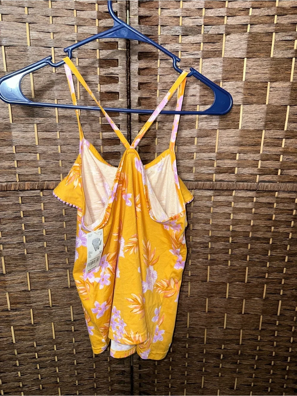 OshKosh B'gosh Mustard Yellow Floral Ruffle Cami for Kids